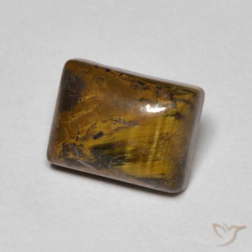 Occhio di tigre Marrone medio naturale da 1.92 ct, Taglio a baguette, Opaco