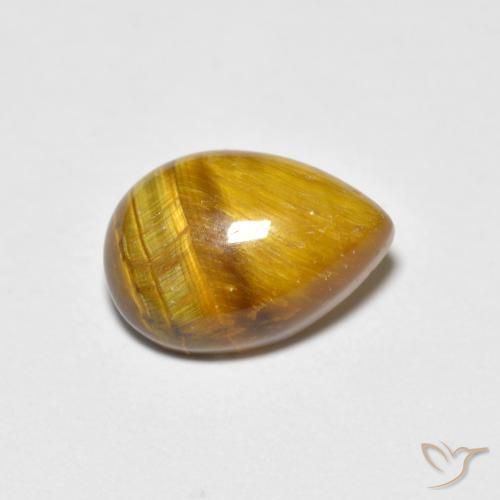 Occhio di tigre Marrone chiaro naturale da 1.95 ct, Forma a pera, Opaco