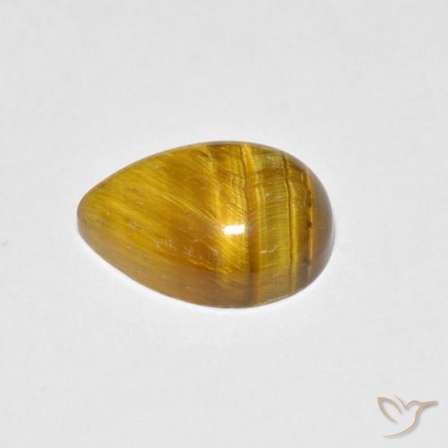 Occhio di tigre Marrone chiaro naturale da 1.95 ct, Forma a pera, Opaco