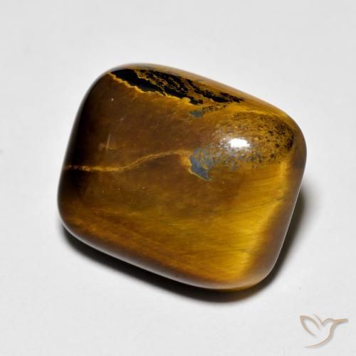 8.75ct Naturale Marrone giallastro Occhio di tigre, Cuscino, Opaco