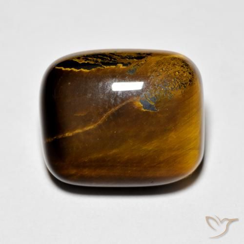 Occhio di tigre Marrone giallastro naturale da 8.75 ct, Cuscino, Opaco