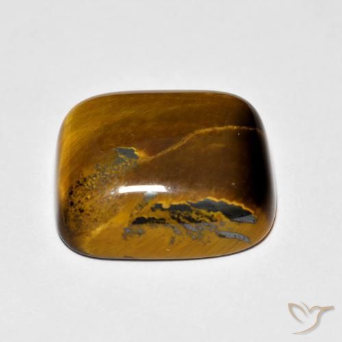 Occhio di tigre Marrone giallastro naturale da 8.75 ct, Cuscino, Opaco
