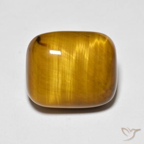 8.76ct Naturale Marrone chiaro Occhio di tigre, Cuscino, Opaco
