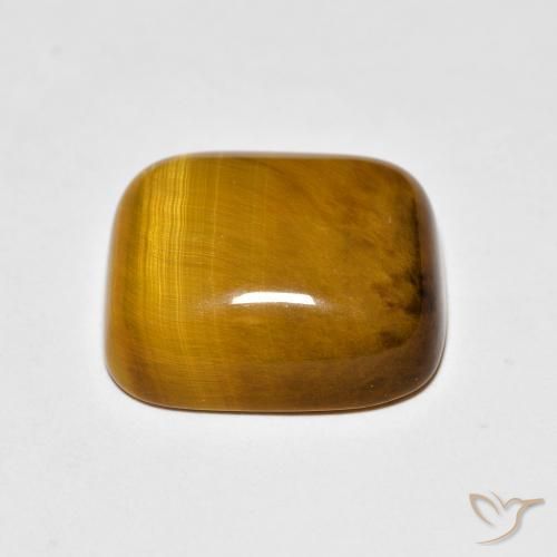 Occhio di tigre Marrone chiaro naturale da 8.76 ct, Cuscino, Opaco