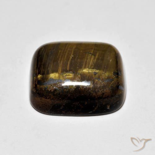 Occhio di tigre Marrone dorato naturale da 9.41 ct, Cuscino, Opaco