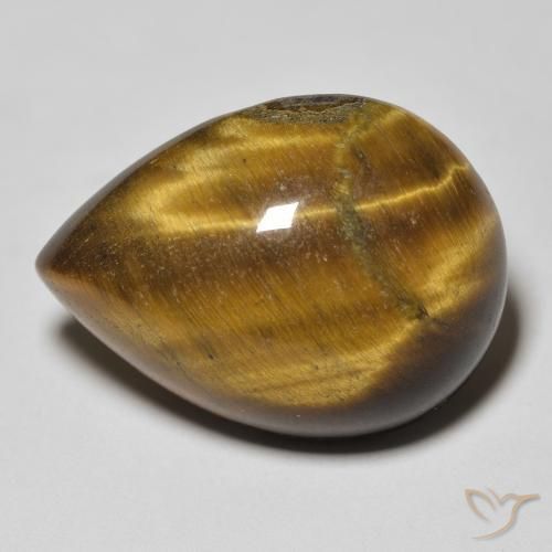13.27ct Naturale Marrone giallastro Occhio di tigre, Forma a pera, Opaco