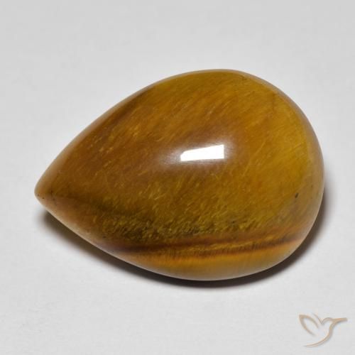 Occhio di tigre Marrone caldo naturale da 13.02 ct, Forma a pera, Opaco