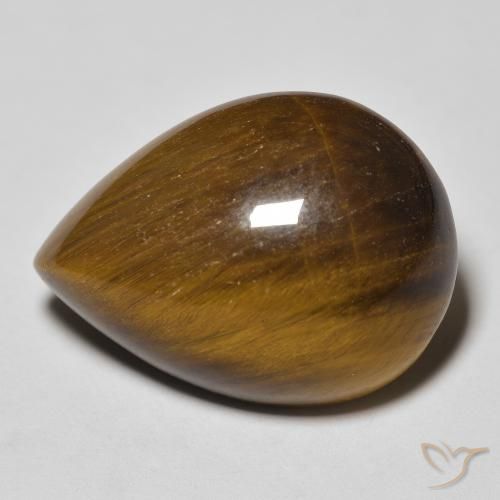 13.46ct Naturale Marrone giallastro Occhio di tigre, Forma a pera, Opaco