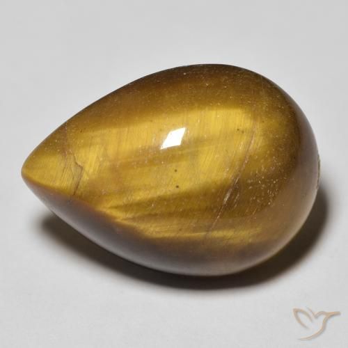 13.04ct Naturale Marrone giallastro Occhio di tigre, Forma a pera, Opaco