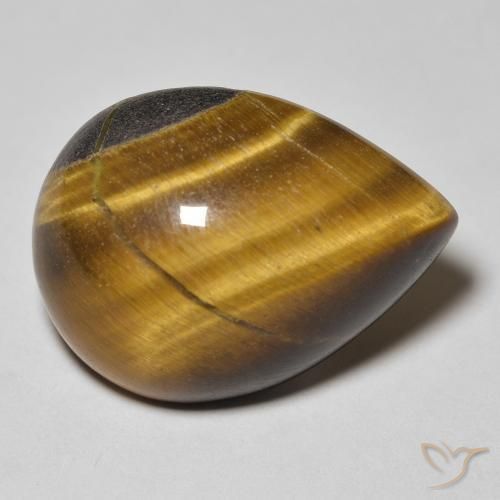 14.11ct Naturale Marrone medio Occhio di tigre, Forma a pera, Opaco