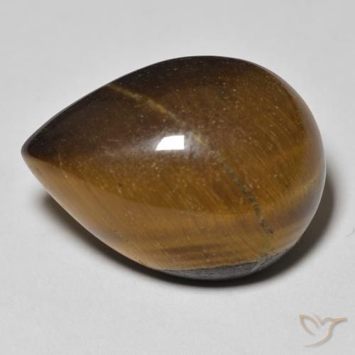 Occhio di tigre Marrone medio naturale da 14.11 ct, Forma a pera, Opaco
