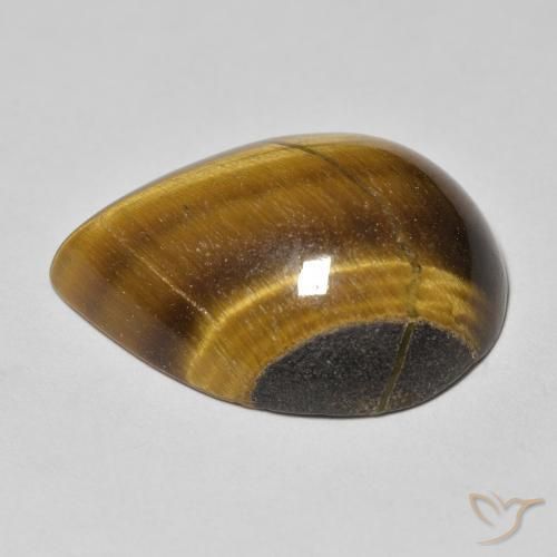 Occhio di tigre Marrone medio naturale da 14.11 ct, Forma a pera, Opaco