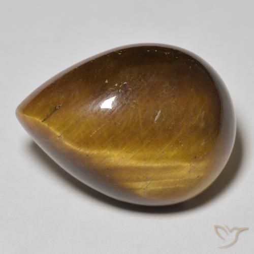 15.78ct Naturale Marrone giallastro Occhio di tigre, Forma a pera, Opaco
