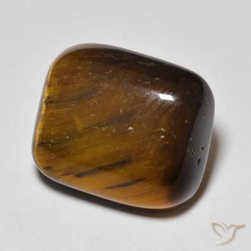 8.44ct Naturale Marrone dorato Occhio di tigre, Cuscino, Opaco