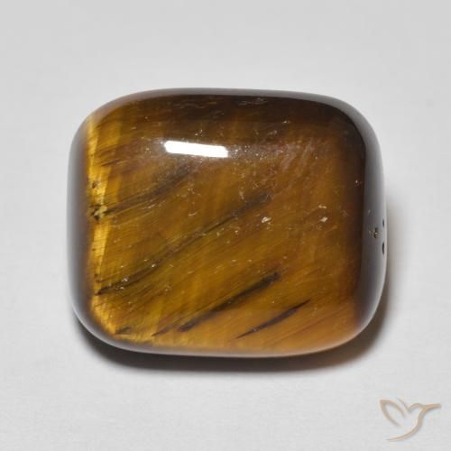 Occhio di tigre Marrone dorato naturale da 8.44 ct, Cuscino, Opaco