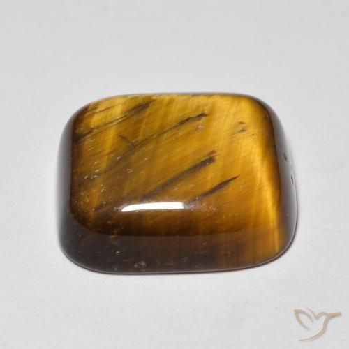 Occhio di tigre Marrone dorato naturale da 8.44 ct, Cuscino, Opaco