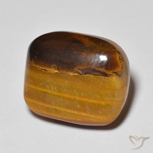 Occhio di tigre Marrone dorato naturale da 7.65 ct, Cuscino, Opaco
