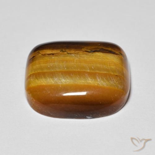 Occhio di tigre Marrone dorato naturale da 7.65 ct, Cuscino, Opaco