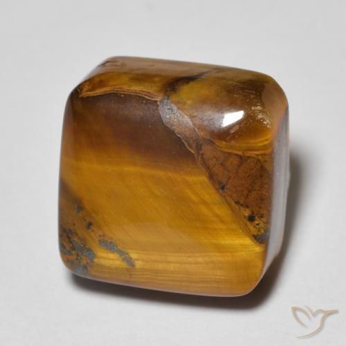 Occhio di tigre Marrone dorato naturale da 6.04 ct, Cuscino, Opaco