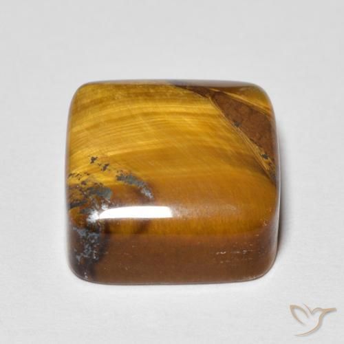 Occhio di tigre Marrone dorato naturale da 6.04 ct, Cuscino, Opaco