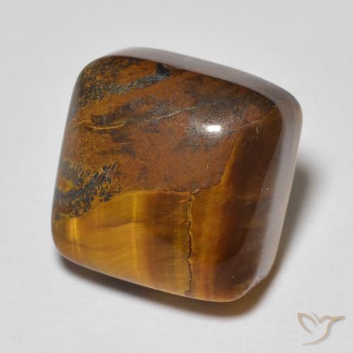 Occhio di tigre Marrone dorato naturale da 6.48 ct, Cuscino, Opaco