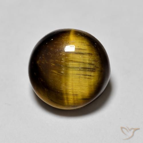 Occhio di tigre Medium Dark-Brown naturale da 1.87 ct, Rotondo, Opaco