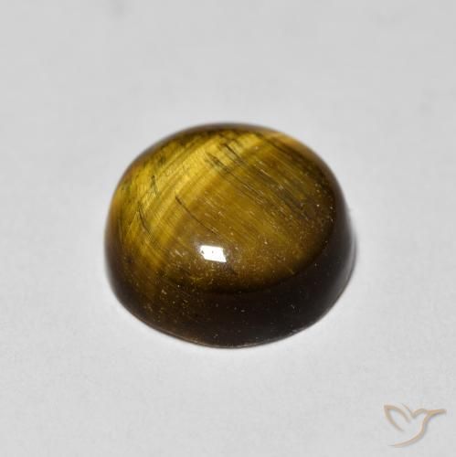 Occhio di tigre Medium Dark-Brown naturale da 1.87 ct, Rotondo, Opaco