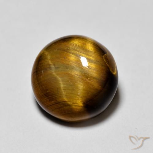 2.01ct Naturale Marrone dorato Occhio di tigre, Rotondo, Opaco