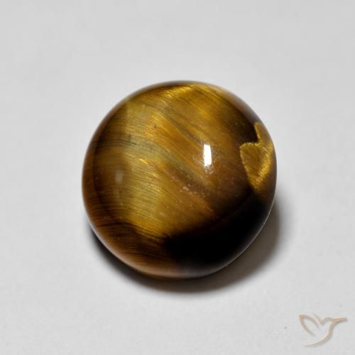 Occhio di tigre Marrone dorato naturale da 2.01 ct, Rotondo, Opaco