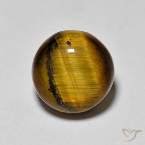 1.97ct Naturale Marrone dorato Occhio di tigre, Rotondo, Opaco