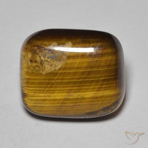 Occhio di tigre Marrone dorato naturale da 8.34 ct, Cuscino, Opaco