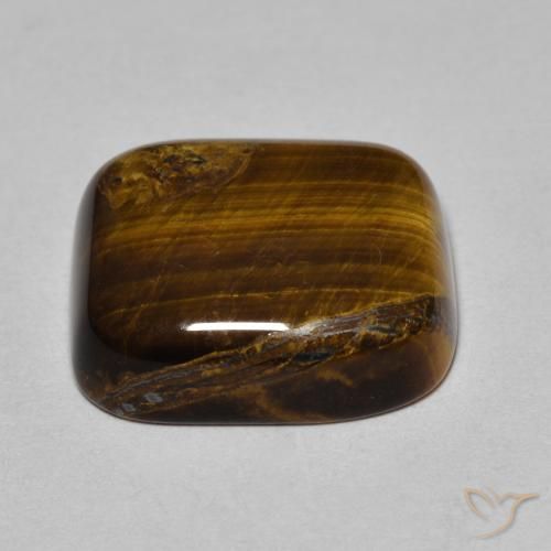 Occhio di tigre Marrone dorato naturale da 8.34 ct, Cuscino, Opaco
