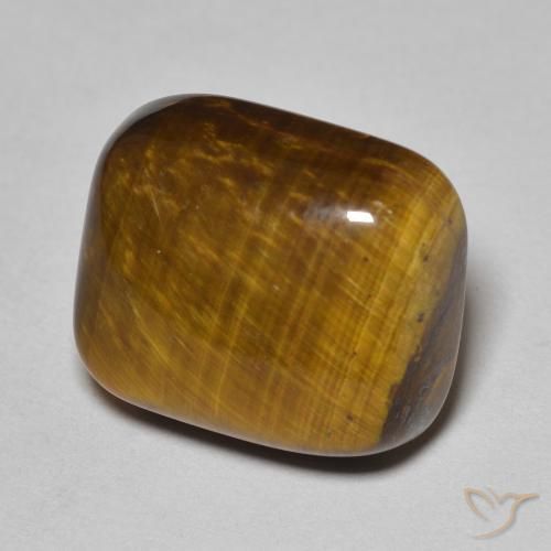 Occhio di tigre Marrone dorato naturale da 8.84 ct, Cuscino, Opaco