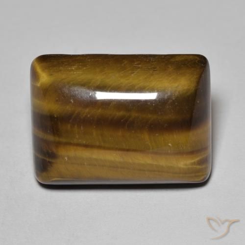 18.85ct Naturale Marrone caldo Occhio di tigre, Taglio a baguette, Opaco