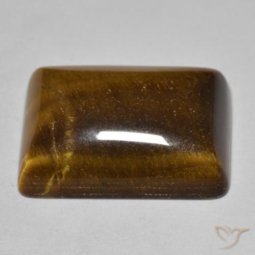 Occhio di tigre Marrone medio naturale da 19.66 ct, Taglio a baguette, Opaco