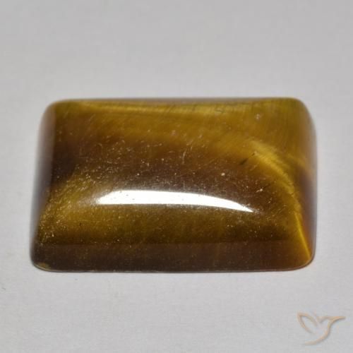 Occhio di tigre Marrone medio naturale da 16.69 ct, Taglio a baguette, Opaco