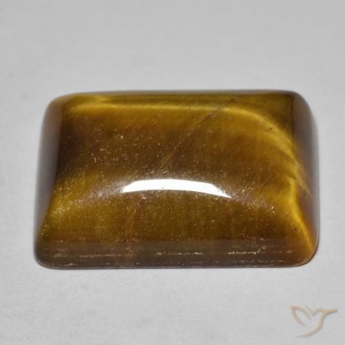Occhio di tigre Marrone dorato naturale da 19.29 ct, Taglio a baguette, Opaco