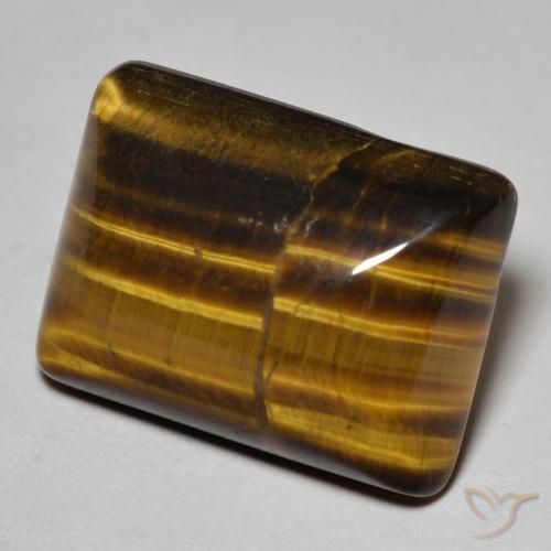 Occhio di tigre Marrone dorato naturale da 19.67 ct, Taglio a baguette, Opaco