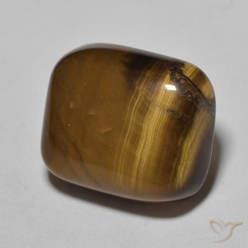8.72ct Naturale Marrone caldo Occhio di tigre, Cuscino, Opaco