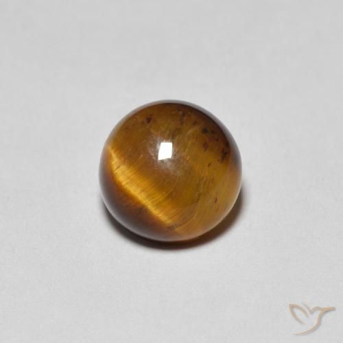 1.36ct Naturale Pan di zenzero marrone Occhio di tigre, Rotondo, Opaco