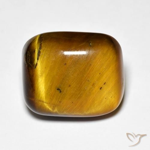 8.44ct Naturale Marrone medio Occhio di tigre, Cuscino, Opaco