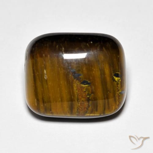 8.57ct Naturale Marrone Occhio di tigre, Cuscino, Opaco