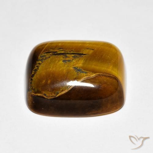 Occhio di tigre Marrone dorato naturale da 9.01 ct, Cuscino, Opaco