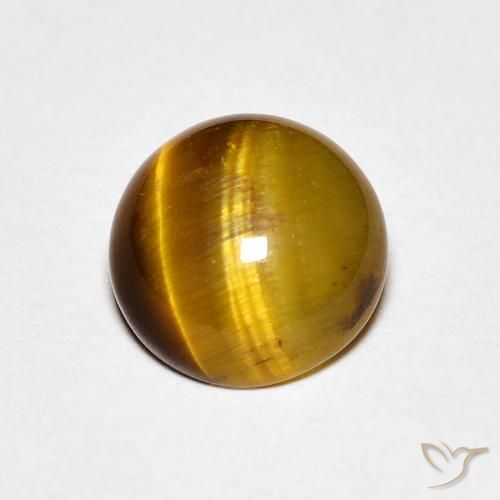 1.45ct Naturale Marrone medio Occhio di tigre, Rotondo, Opaco