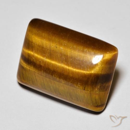 13.68ct Naturale Marrone caldo Occhio di tigre, Taglio a baguette, Opaco