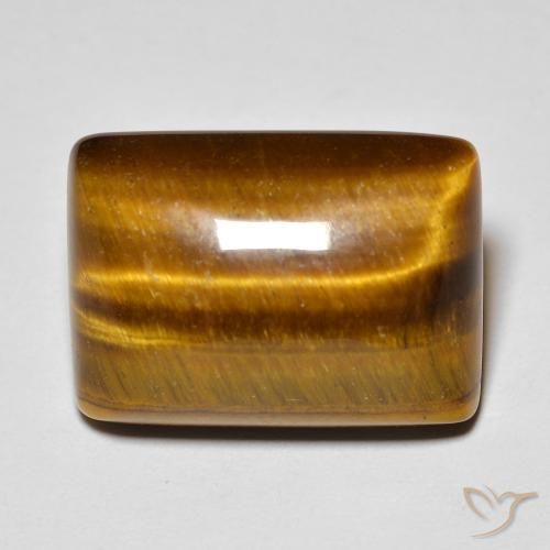Occhio di tigre Marrone caldo naturale da 13.68 ct, Taglio a baguette, Opaco