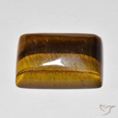 Occhio di tigre Marrone caldo naturale da 13.68 ct, Taglio a baguette, Opaco