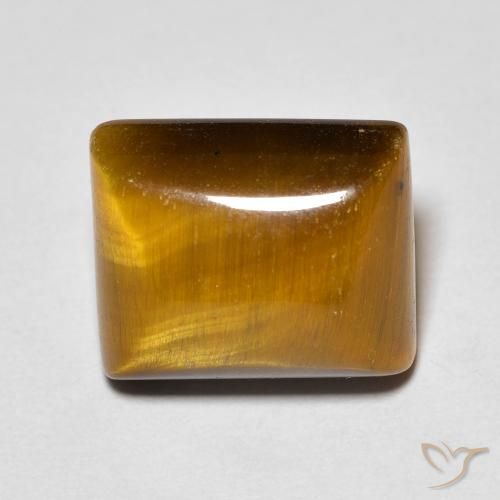 6.14ct Naturale Marrone medio Occhio di tigre, Taglio a baguette, Opaco