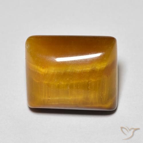 6.08ct Naturale Marrone dorato Occhio di tigre, Taglio a baguette, Opaco