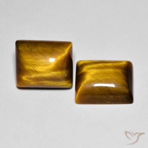 Gemme di Occhio di tigre Marrone medio naturale da 12.53 ct, Taglio a baguette, Opaco